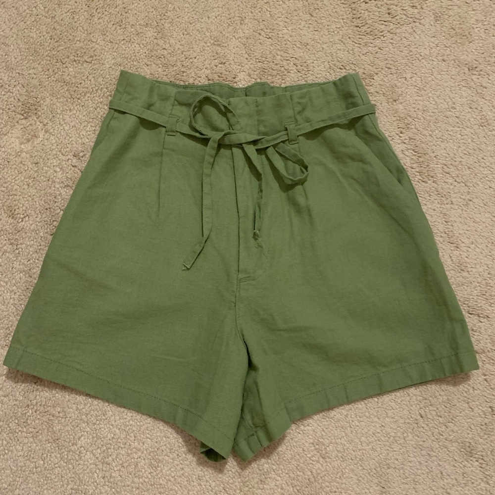 high waisted linen shorts